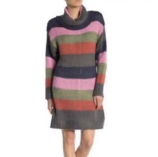 Nordstrom Solutions striped knit sweater multicolor dress women Size Large