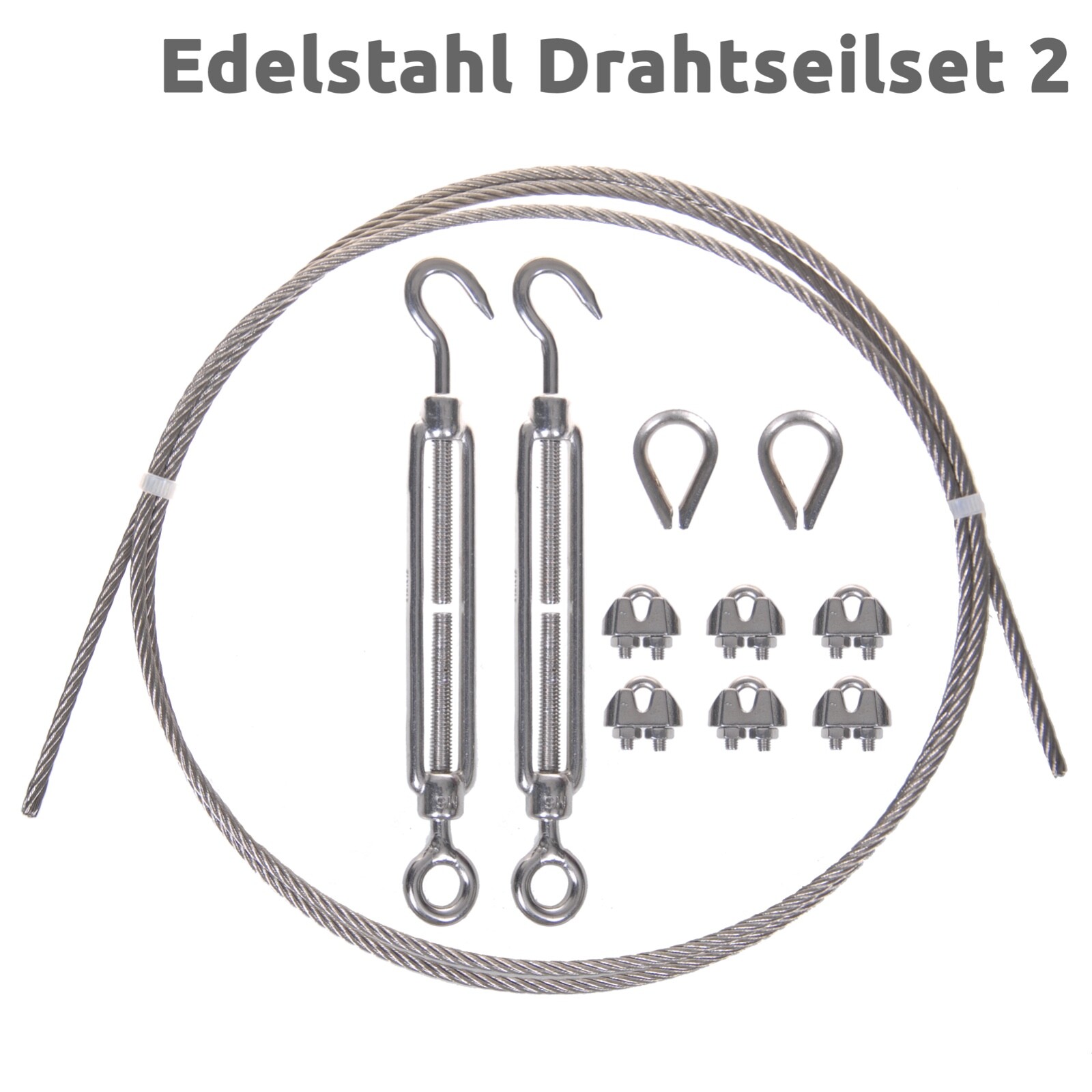 Foydream Edelstahl Drahtseil Set 40m | 2mm Mit Spannschlössern & Klemmen