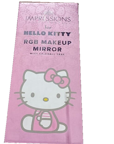 Hello Kitty RGB Makeup Mirror with Catchall Tray Dimmable Rainbow Lighting NIB - Picture 2 of 5