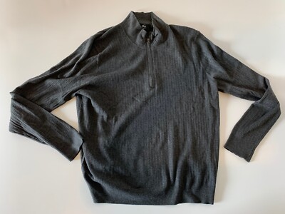 7 For All Mankind 1/4 Zip Pullover Sweater Men's XL Gray