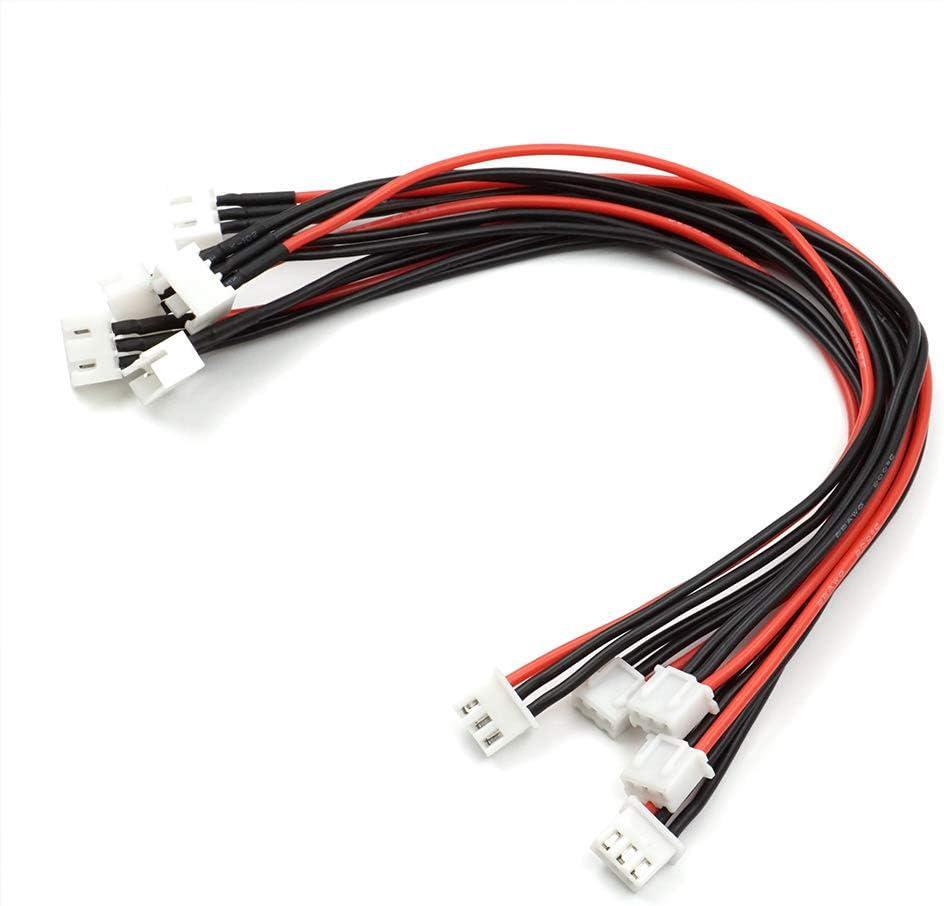 Lot De 5 Câbles De Rallonge JST-XH 4S – Silicone 22 AWG – 200 Mm – Pour Prise D’équilibrage Lipo