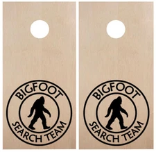 Bigfoot Search Team Cornhole Board Decals | PNW Sasquatch Vinyl Die Cut Stickers