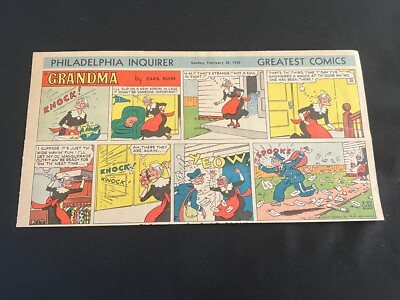 #15a  GRANDMA  by Charles Kuhn Sunday Third Page Comic Strip February 20, 1955