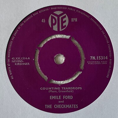 [BARRY MANN] EMILE FORD ~ COUNTING TEARDROPS ~ 1960 UK VINYL 7'' SINGLE [Ref.4]