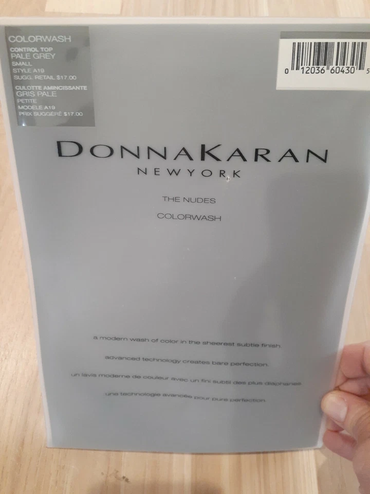 NUEVO DE LOTE DONNA KARAN THE NUDES PANTIMEDIAS COLORWASH CONTROL TOP GRIS PÁLIDO PEQUEÑO NUEVO CON ETIQUETAS Foto 2 de 4