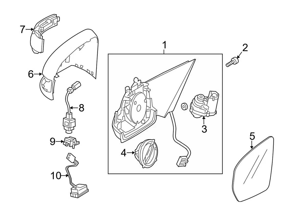Genuine OEM Door Mirror Base for Mercedes 2228106600 | eBay 