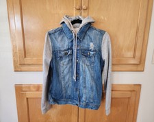 Jean Jacket Sweater Life In Progress Hoodie Women's Size Medium