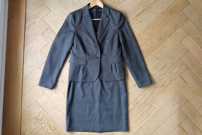 Esprit Collection Kostüm Gr. 38, Blazer + Kleid grau