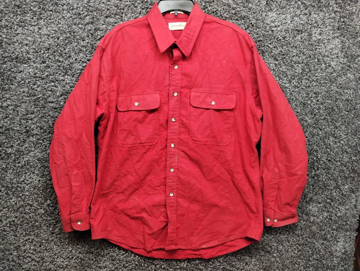 トップス 90s ST JOHN'S BAY CHAMOIS CLOTH shirt vintage 90s St. John's Bay Navy Chamois Cloth Flannel Shirt