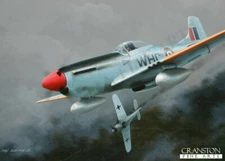 mustang aviation art post card Norwegian ace Wing Commander Werner Christie