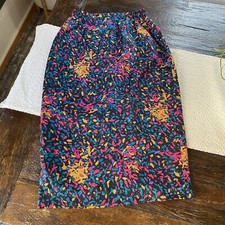 Vintage 90s Colorful Silky Pencil Skirt