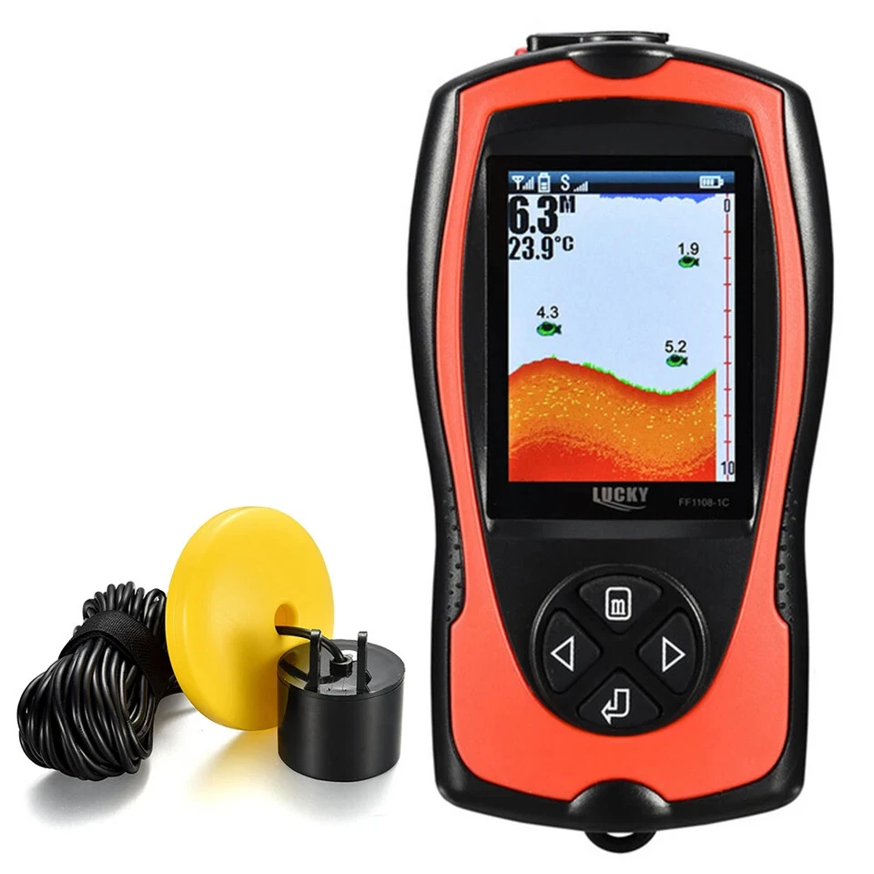 Portable Fish Finder 100M Depth Fish Alarm Wired Fish Detector 2.4inch TFT Color - Image 2 of 4
