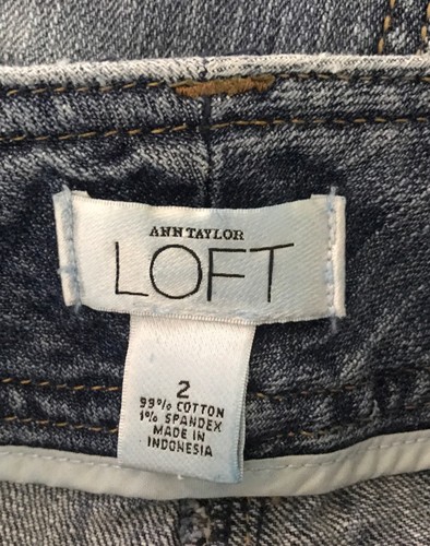 Ann Taylor LOFT Women's Blue Denim Straight Stretch Jean Skirt Size 2 - Picture 6 of 7