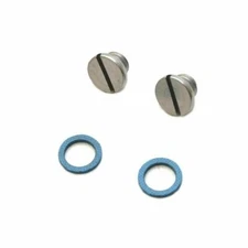 Mercury Lower Unit Gearcase Drain Screw Set Of 2 OEM Mercruiser Blue Washers