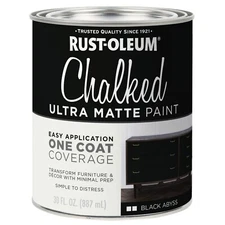 Rust-Oleum 391444 Chalked Ultra Matte Interior Paint Black Abyss 30 oz