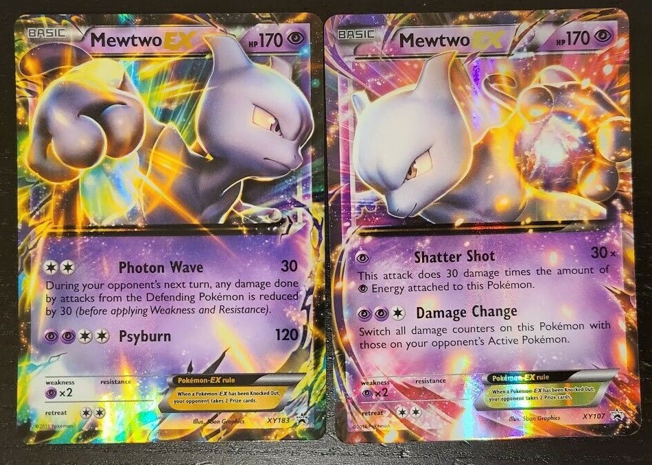 2x Mewtwo EX ULTRA RARE Pokemon XY107 + XY183 Black Star 2x Mewtwo EX ULTRA RARE Pokemon XY107 + XY183 Black Star
