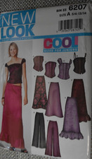 New Look 6207 Junior Skirts Top Pants Pattern Size 3-14 Uncut Bustier
