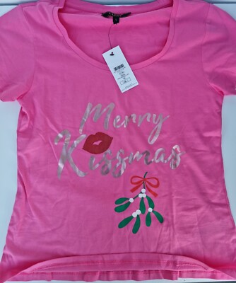 LIPSY MERRY KISSMAS PINK PYJAMAS SIZE LARGE NEW