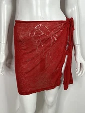Vtg CHRISTIAN DIOR BY JOHN GALLIANO RED BOW KNIT WRAP SKIRT FR2