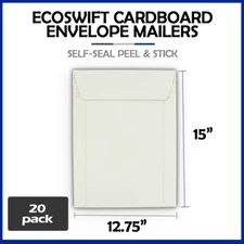 20 - 12.75 x 15 "EcoSwift" Brand Self Seal Ship Photo Cardboard Envelope Mailers
