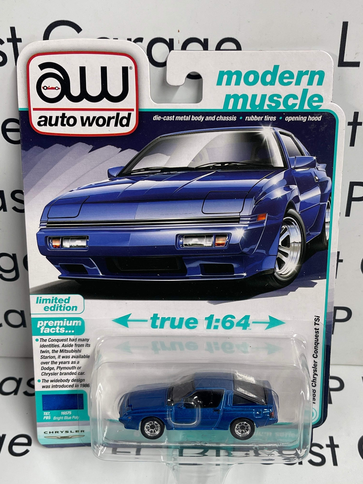 AUTO WORLD 1988 Chrysler Conquest TSi Blue 1:64 Diecast Modern Muscle