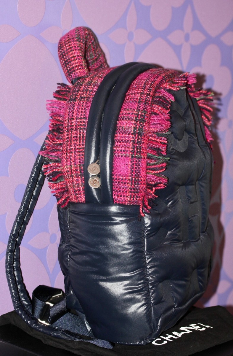 CHANEL COCO NEIGE Nylon Tweed Doudoune Cocoon Logo Backpack  display picture 1