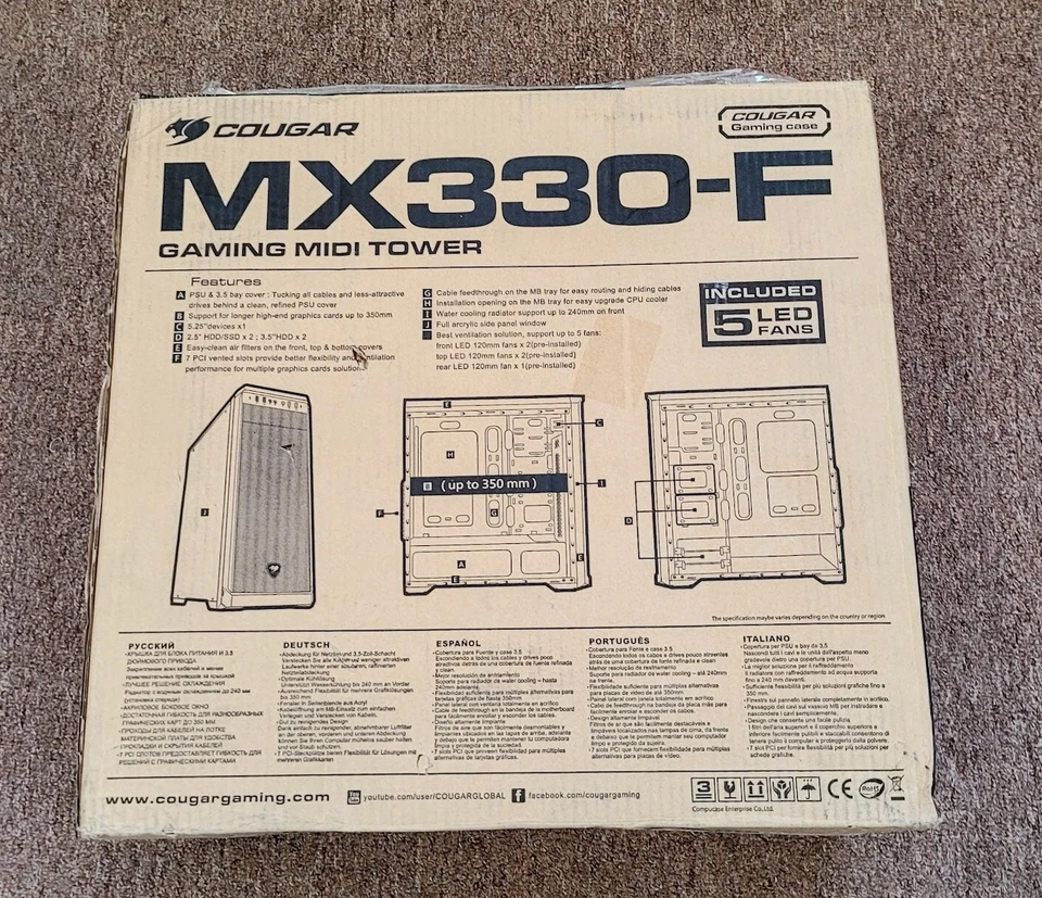 Cougar MX330-F MDT ATX windowed side panel Gaming Mid Tower Case - Image 4 of 4