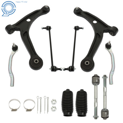 10pc Front Lower Control Arm Kit Tie Rods Sway Bars For Honda Pilot Acura MDX