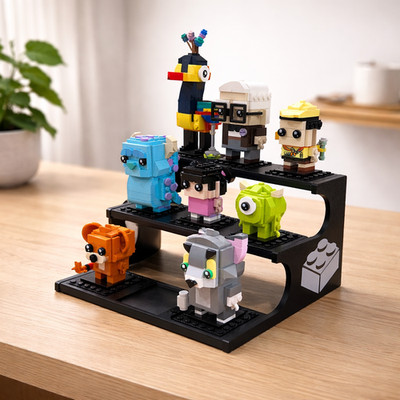 Modularer 3D-gedruckter Brickheadz Ausstellungsstand | Individueller Schreibtisch Dekor Spielzeughalter