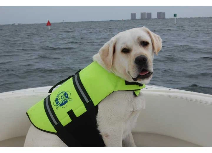 Paws Aboard 1300 (S Small) - Safety Neon Yellow Nylon Dog Life Jacket - Image 3 of 4