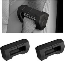 2 PCS Car Seat Belt Buckle Covers, Anti-Scratch Silicone Auto ea Color: Black