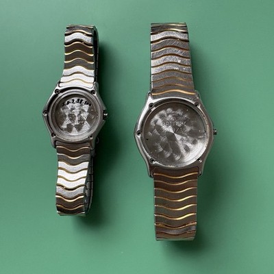 2 Ebel Watch Stainless Steel/Gold Case & Bracelet Lot