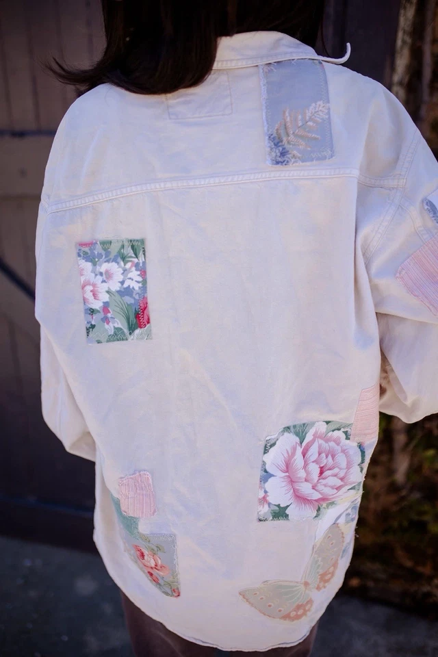 Reciclado Levis Rojo Tab Envejecido Talla M Cottagecore Magnolia Bolsillos Acolchado Foto 2 de 4