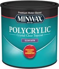 Minwax 233334444 Polycrylic Wood Finish Clear Satin 1/2 Pint