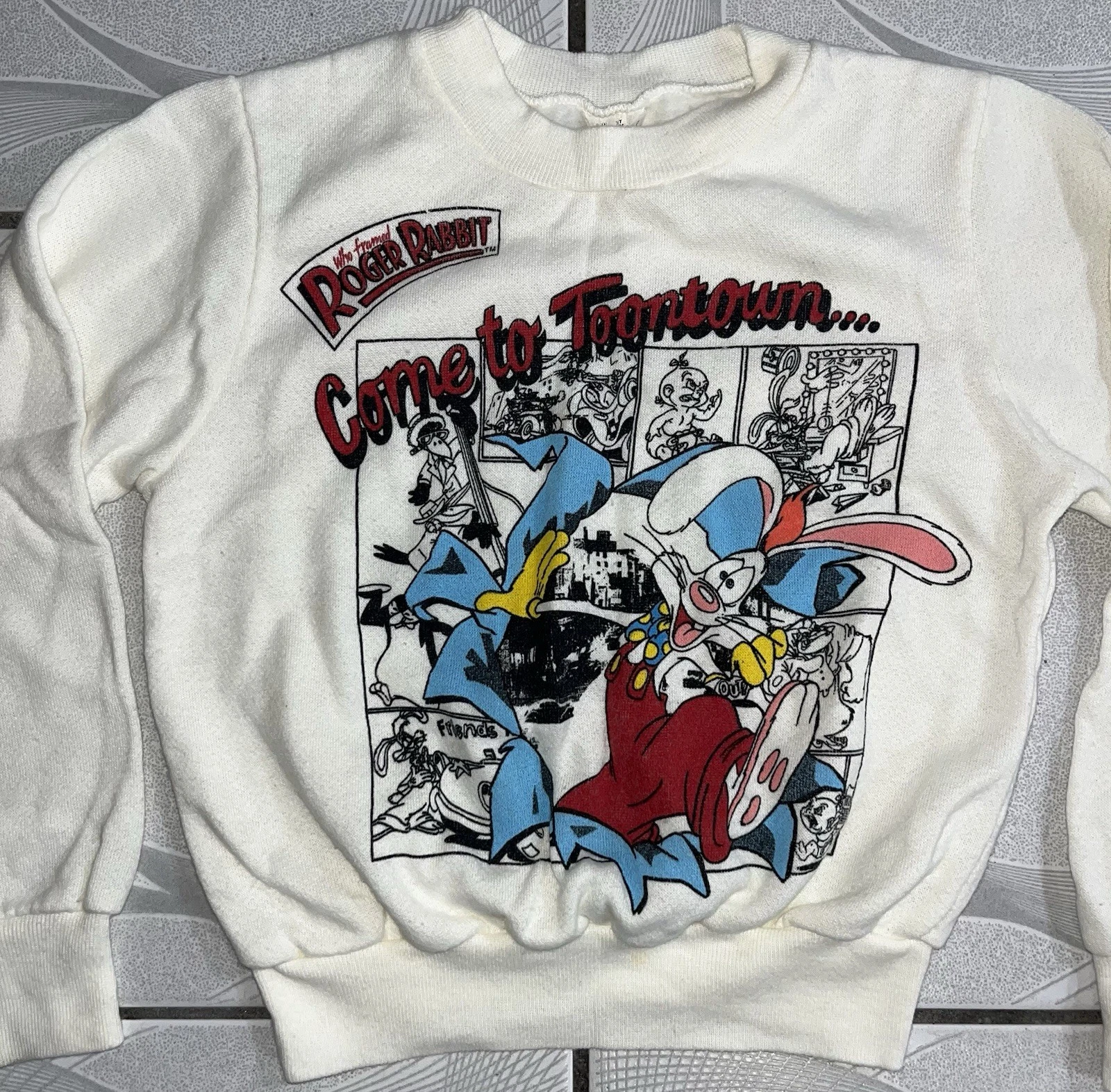 VETEMENTS Felpa vintage Roger Rabbit "Come to Toontown" 5T *Rara