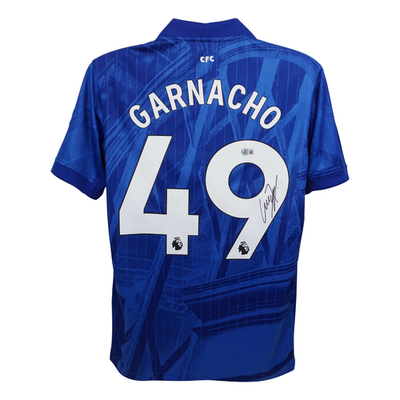 Alejandro Garnacho Signed Chelsea FC Home Soccer Jersey #49 with