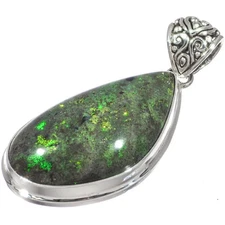 925 Silver Superb Double Sided Andamook Australian Boulder Opal Pendant, 1 5/8"