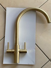  NEW Howdens kitchen sink mono swan neck mixer tap brushed brass with fittings