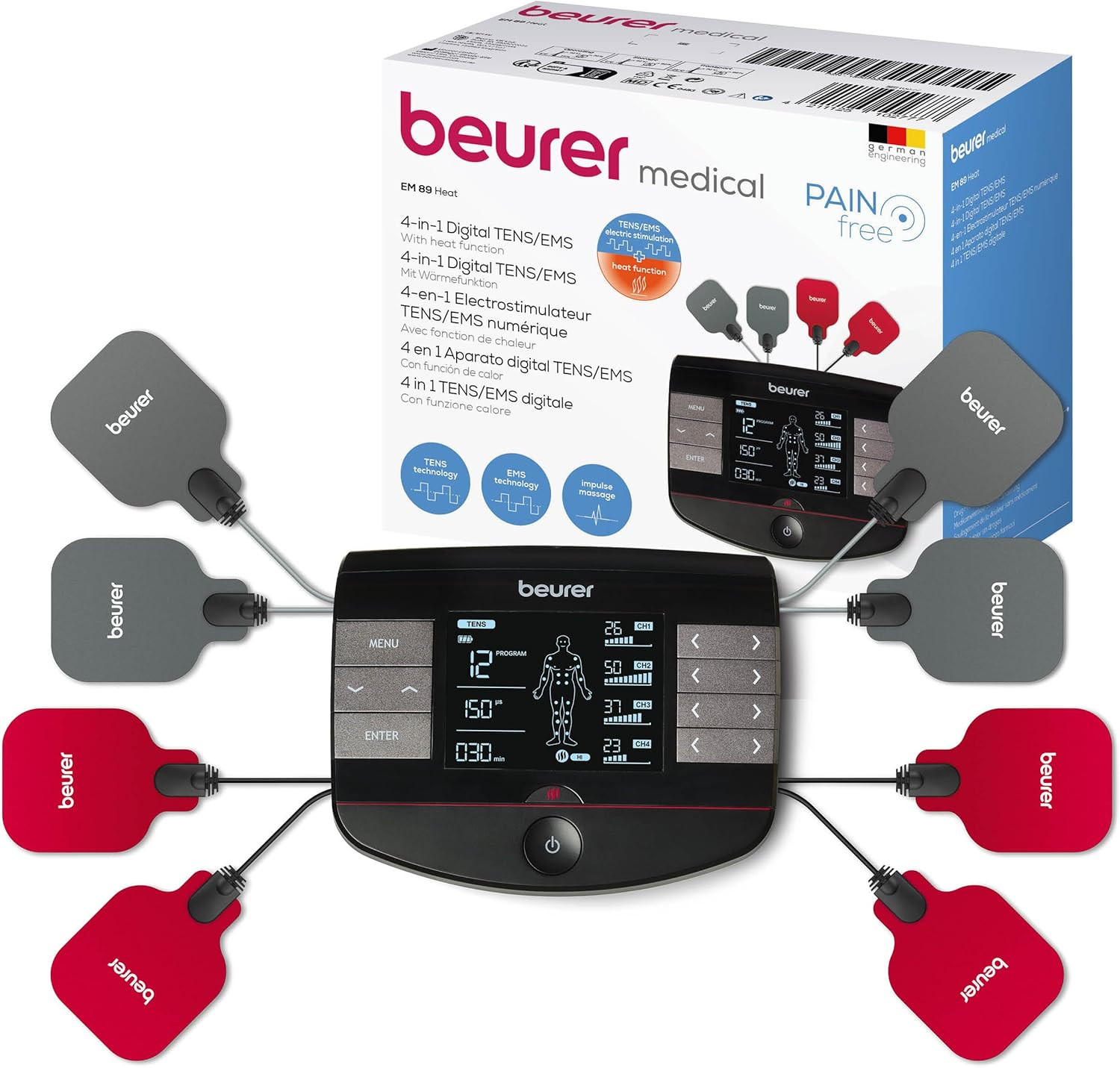 Électrostimulateur EM 89 TENS EMS pour soulager les douleurs lombaires chroniques