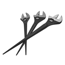 10" 12" 16"Adjustable Construction Spud Wrench Set SAE &Metric Scale Marked 3pcs