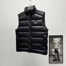 ❤Canada Goose Men's black Crofton Down Vest warm and slim-fitting Black Label