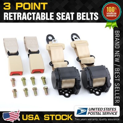 2PCS Brand New Emergency Locking Function 3 Point Safety Seat Belt For Chrysler