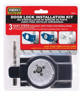 MIBRO 300691 Bi-Metal Door Lock and Deadbolt Installation Kit for Wood White 