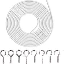5 Meters White Curtain Wire, Plastic Coated Window Curtain Wire, Picture Hanging