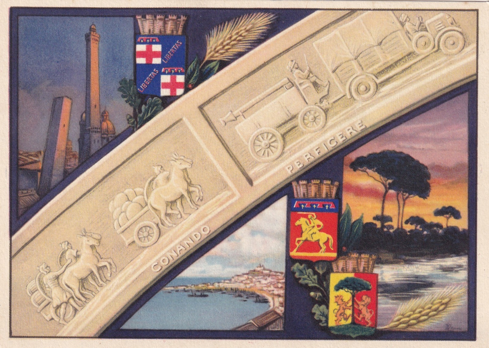 CARTOLINA MILITARE ,DIREZIONE DI COMMISSARIATO DEL CORPO D'ARMATA DI BOLOGNA