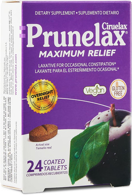 Prunelax Ciruelax Maximum Relief Laxative 24ct Natural Senna Overnight Relief