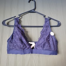 NWT PINK Victoria  s Secret Lace Plunge Bralette Bra Blue Size Large