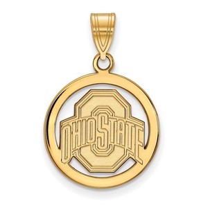 Authentic LogoArt The Ohio State University Med Circle Pendant Sterling/Gold