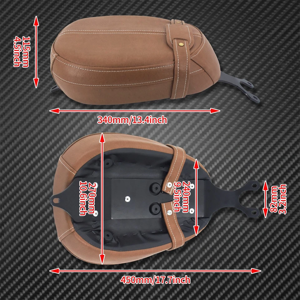 Brown Rear Passenger Pillion Cushion Seat Pad Fit For Indian Scout Sixty 15-2020 - Image 2 of 4