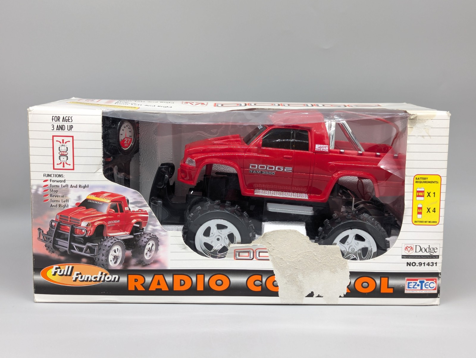 EzTec Vintage Dodge Ram 3500 Red RC Truck with Scientific Toys in Box